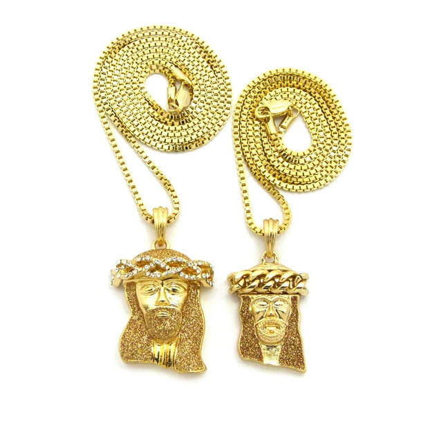 NYFASHION101 Roaring Lion Head Pendant w/ 24 Figaro Chain Necklace 